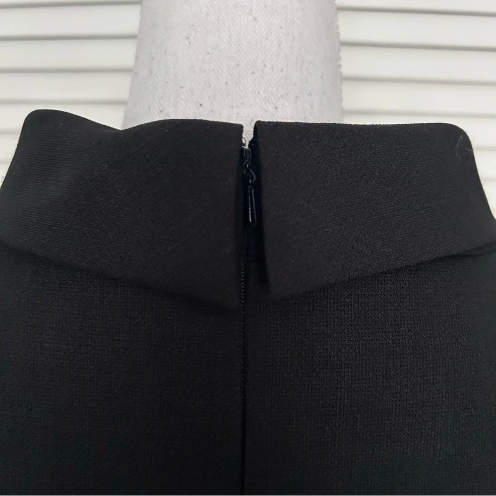 Talbots Retro Black Blouse Top Roll Collar Lined Short Sleeves Hidden Back Zip 4 - Picture 5 of 7